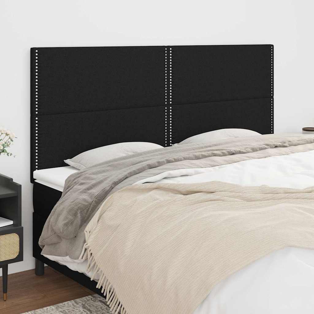Kopfteil Schwarz 200 x 5 x 118/128 cm Stoff