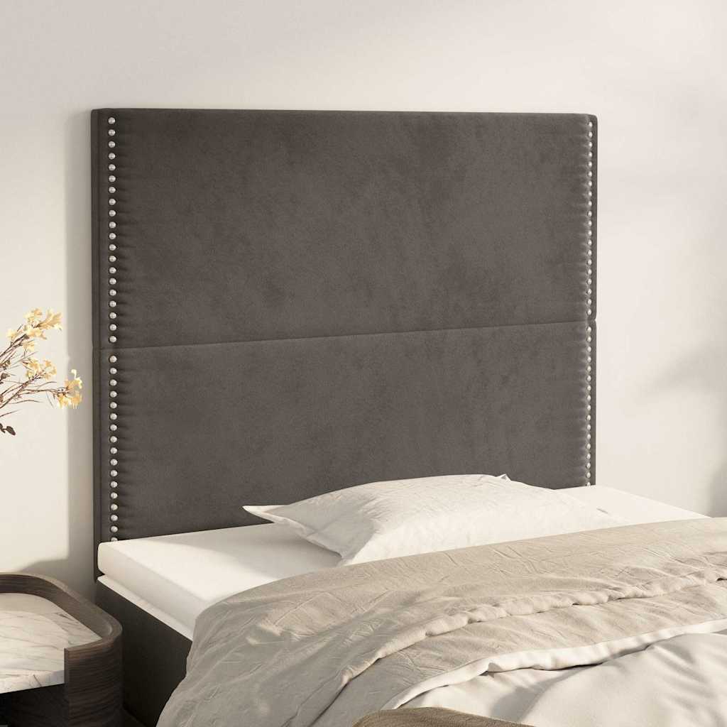 Kopfteil Dunkelgrau 80 x 5 x 118/128 cm Samt