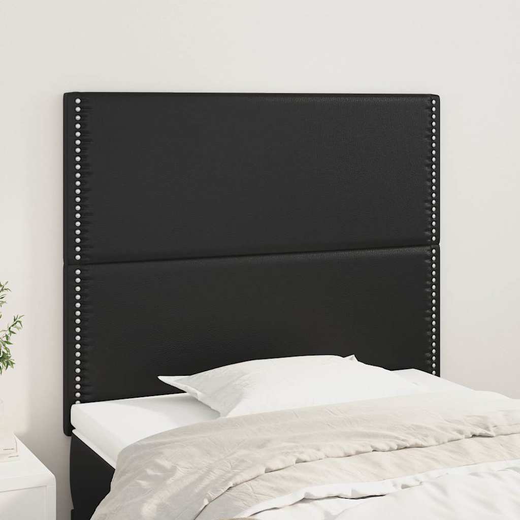 Kopfteil Schwarz 90x5x118/128 cm Kunstleder