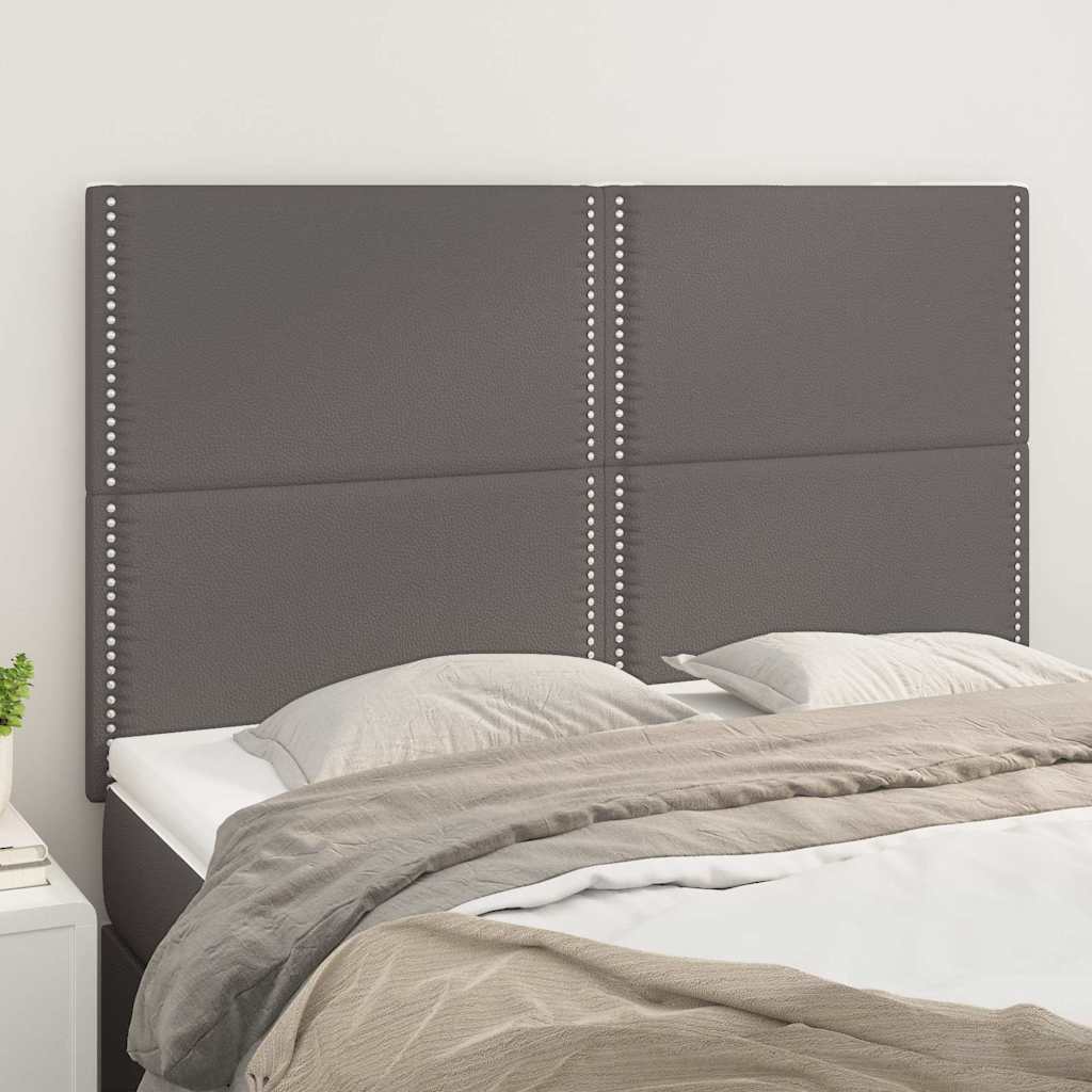 Kopfteil Grau 144x5x118/128 cm Kunstleder