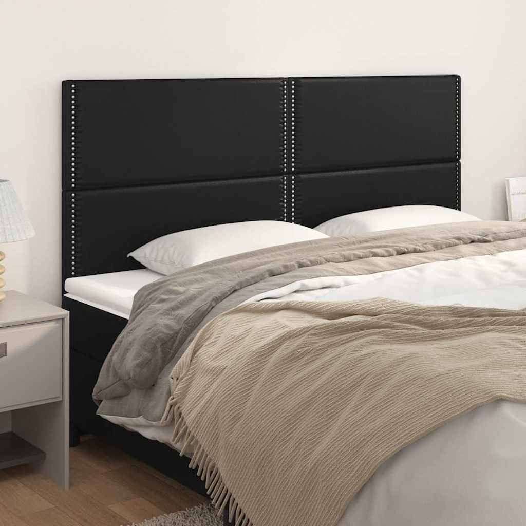 Kopfteil Schwarz 180x5x118/128 cm Kunstleder