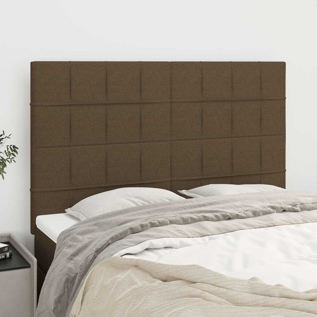 Kopfteil Dunkelbraun 144x5x118/128 cm Stoff