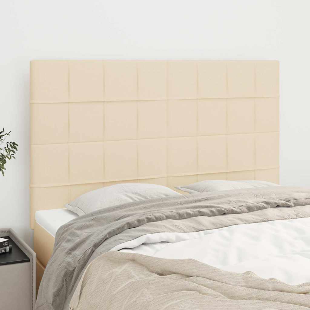 Kopfteil Creme 144x5x118/128 cm Stoff