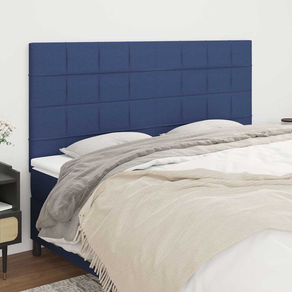 Kopfteil Blau 200 x 5 x 118/128 cm Stoff