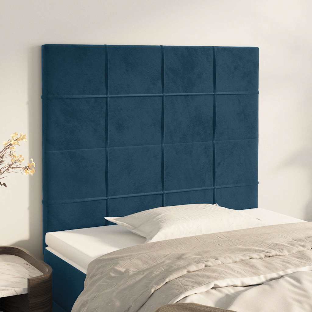 Kopfteil Dunkelblau 80x5x118/128 cm Samt