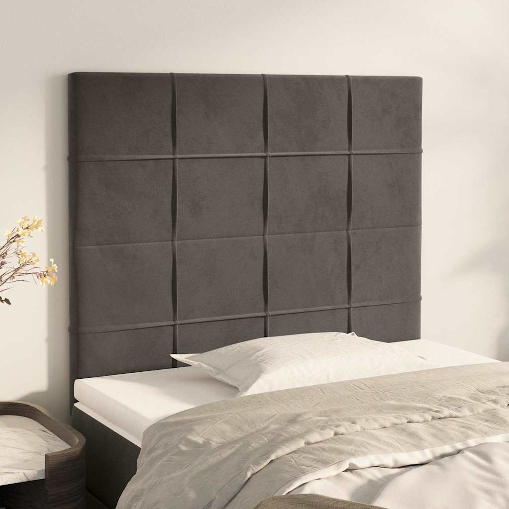 Kopfteil Dunkelgrau 90 x 5 x 118/128 cm Samt