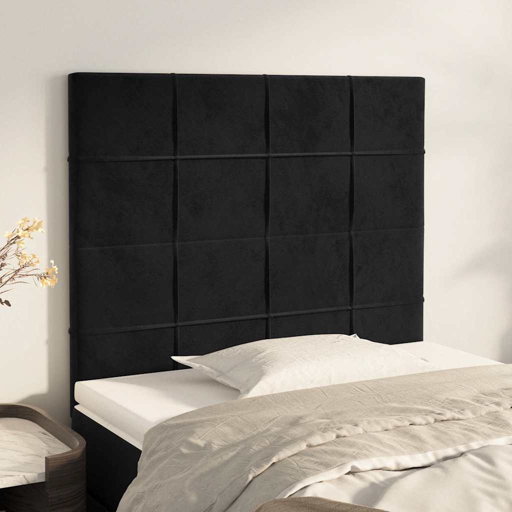 Kopfteil Schwarz 100x5x118/128 cm Samt