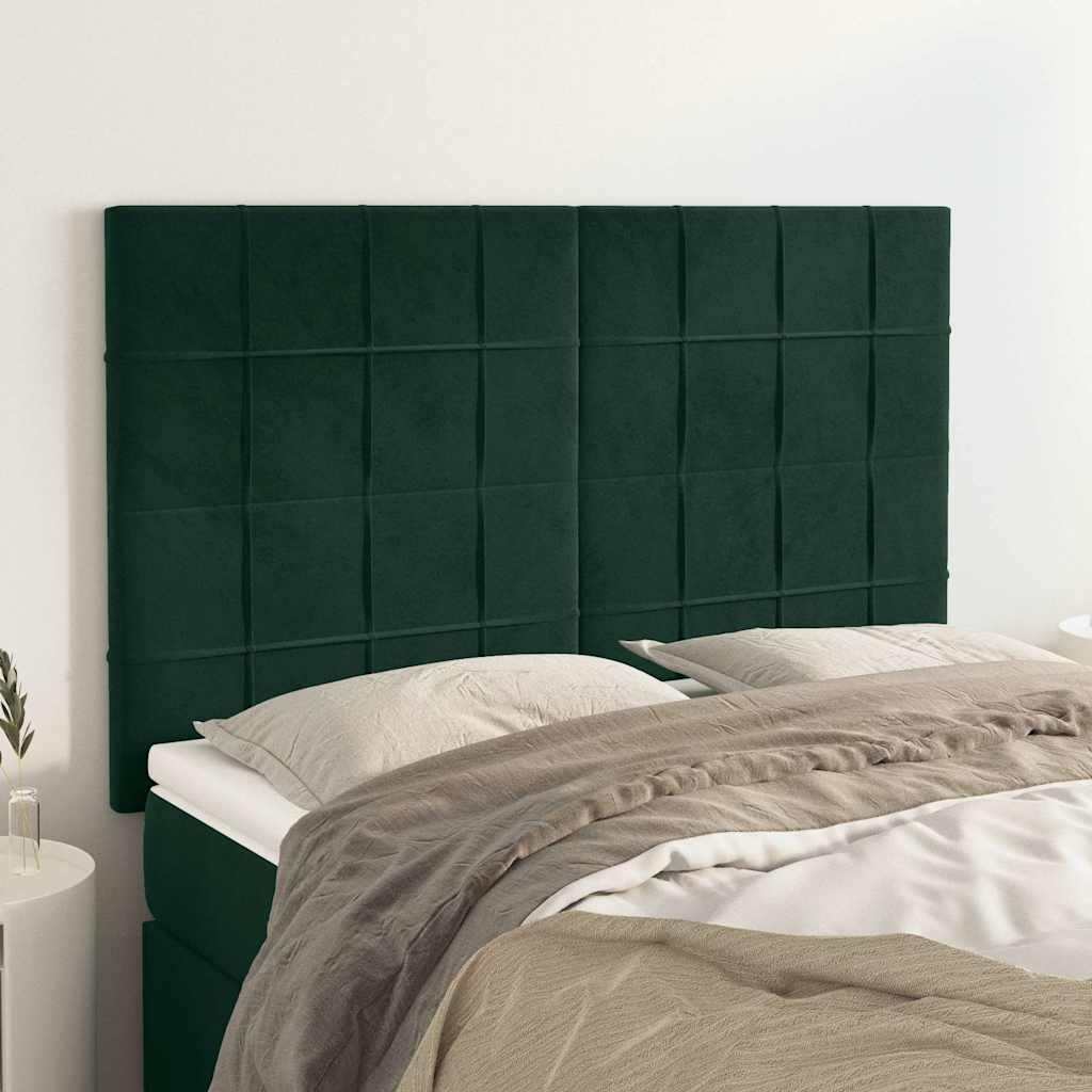 Kopfteil Dunkelgrün 144x5x118/128 cm Samt