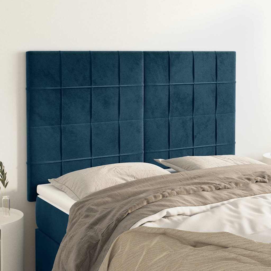 Kopfteil Dunkelblau 144x5x118/128 cm Samt