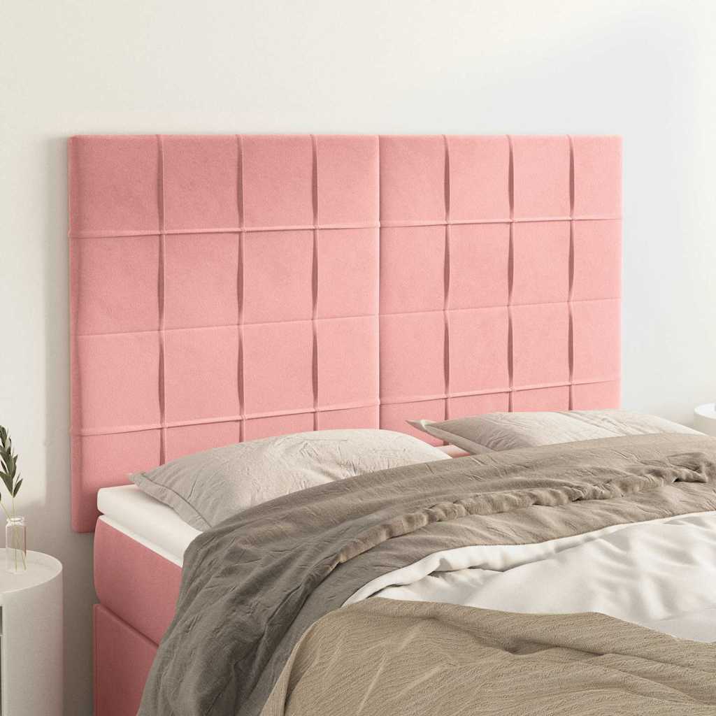Kopfteil Rosa 144x5x118/128 cm Samt