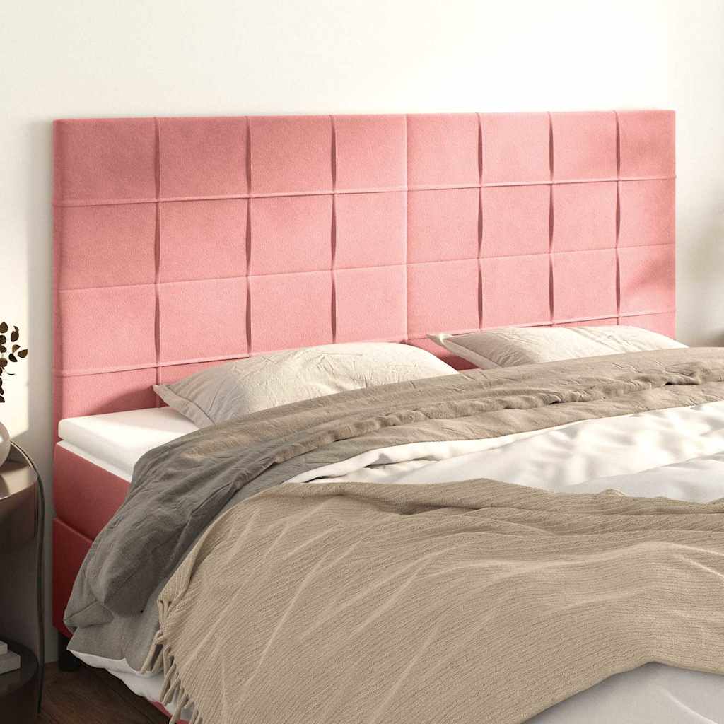 Kopfteil Rosa 160 x 5 x 118/128 cm Samt