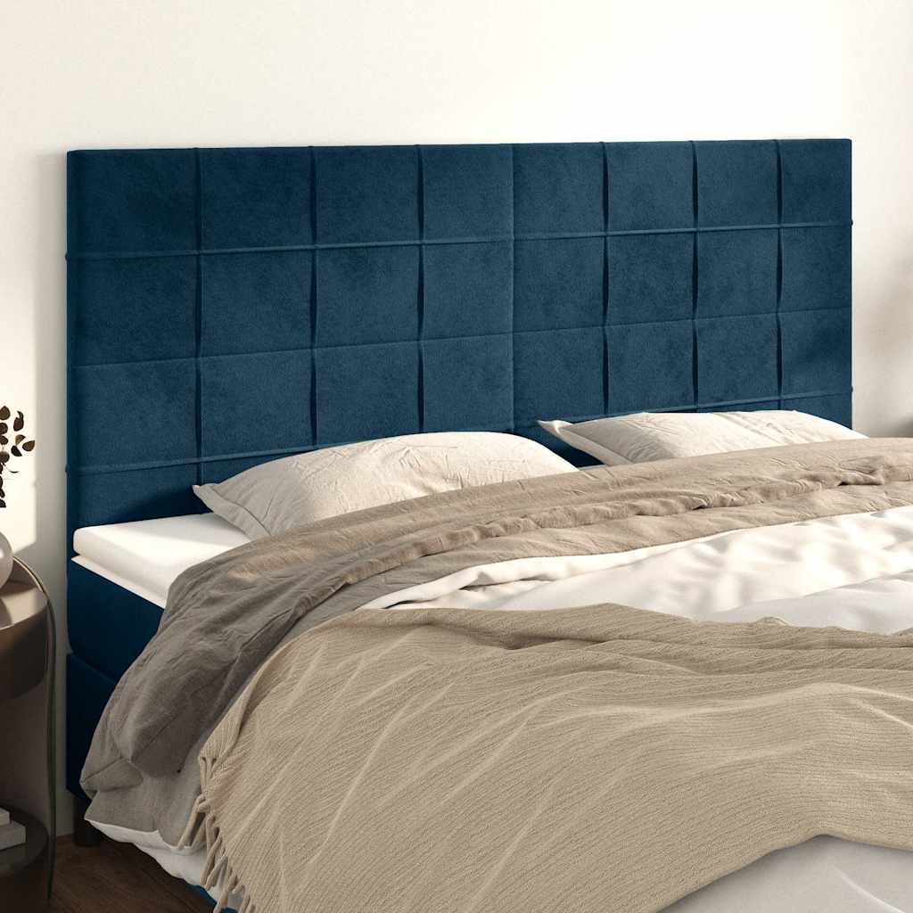 Kopfteil Dunkelblau 180x5x118/128 cm Samt