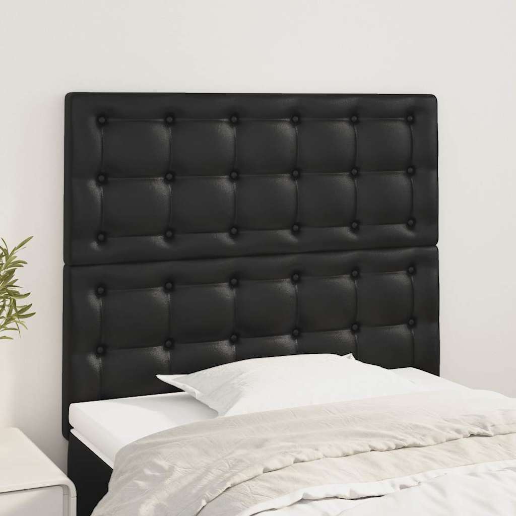 Kopfteil Schwarz 80x5x118/128 cm Kunstleder