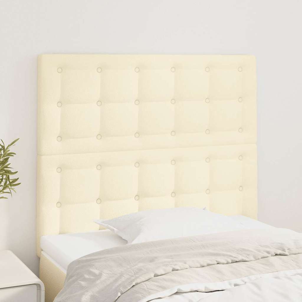 Kopfteil Creme 100x5x118/128 cm Kunstleder