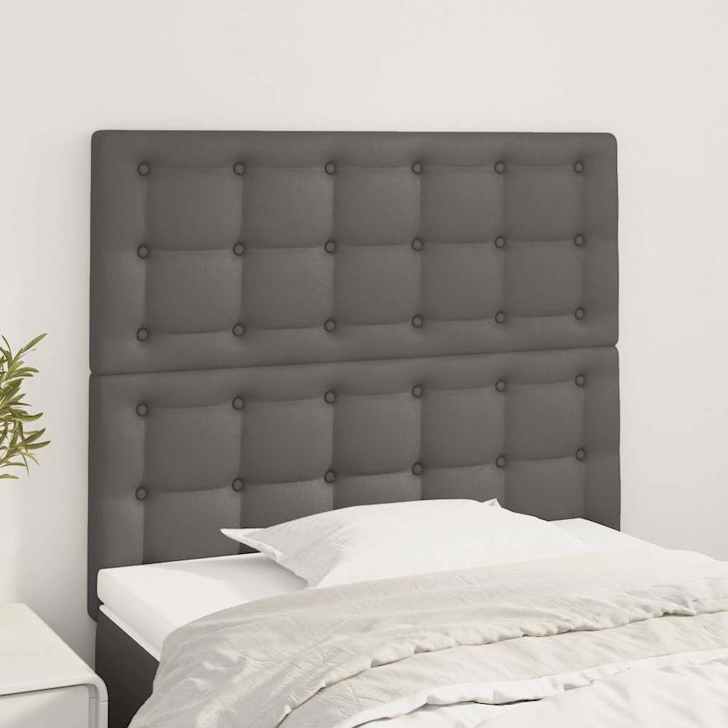 Kopfteil Grau 100x5x118/128 cm Kunstleder
