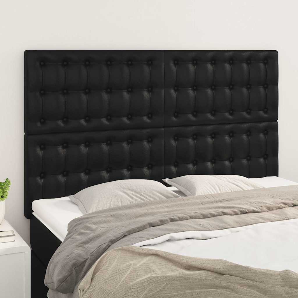 Kopfteil Schwarz 144x5x118/128 cm Kunstleder