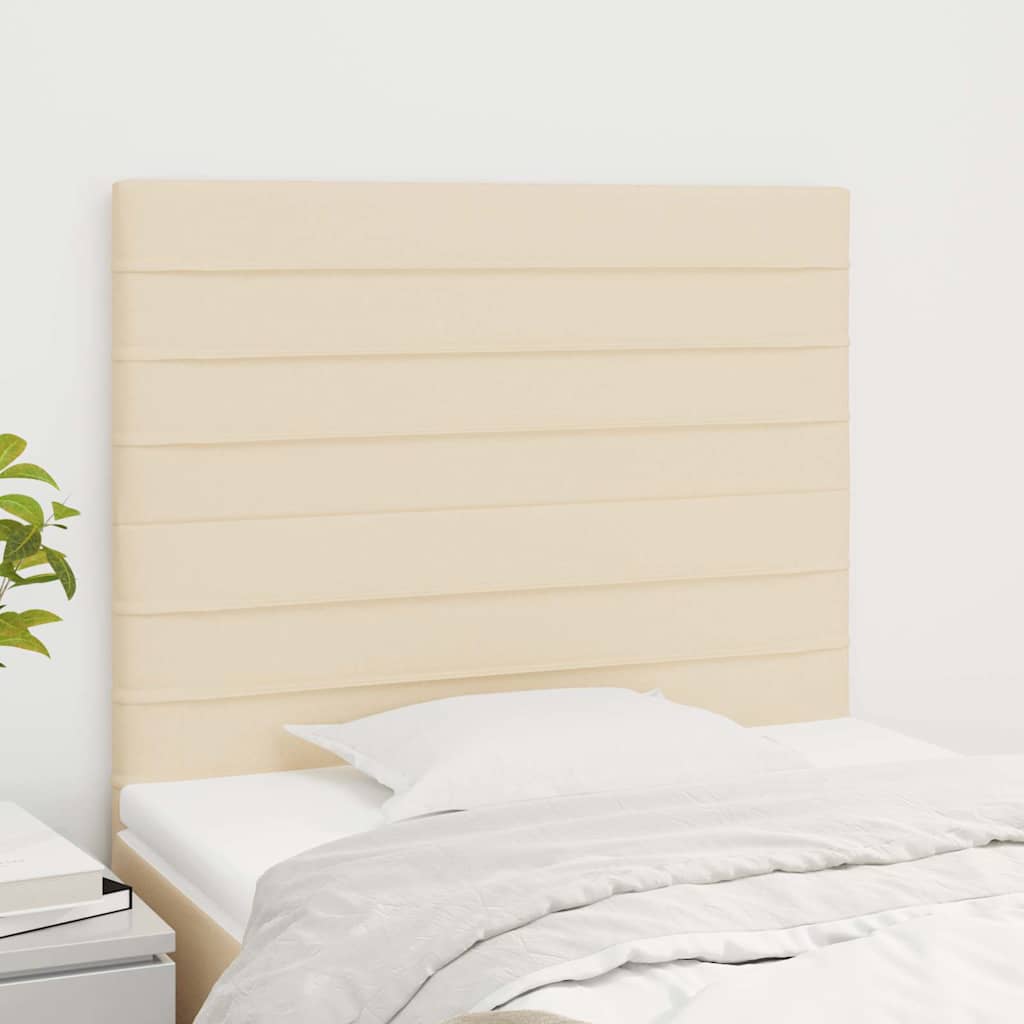 Kopfteil Creme 100x5x118/128 cm Stoff