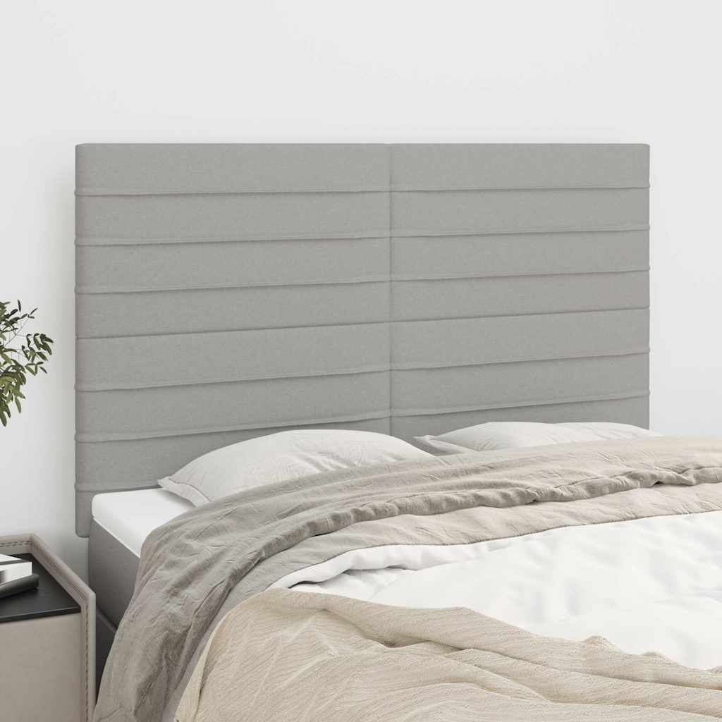 Kopfteil Hellgrau 144x5x118/128 cm Stoff
