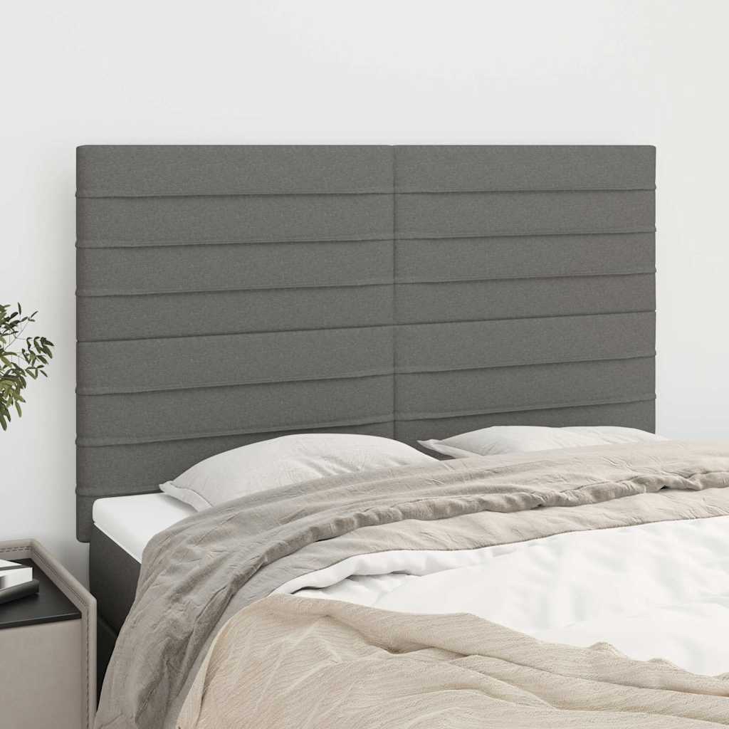 Kopfteil Dunkelgrau 144 x 5 x 118/128 cm Stoff