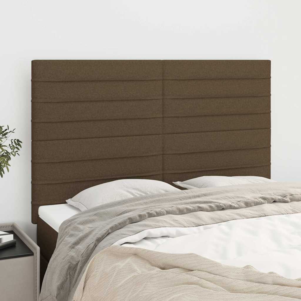 Kopfteil Dunkelbraun 144x5x118/128 cm Stoff
