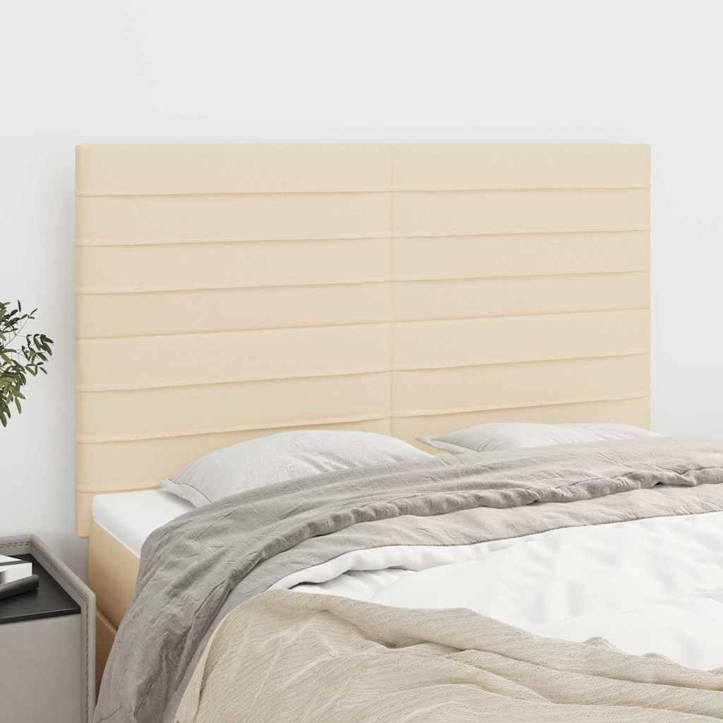 Kopfteil Creme 144x5x118/128 cm Stoff