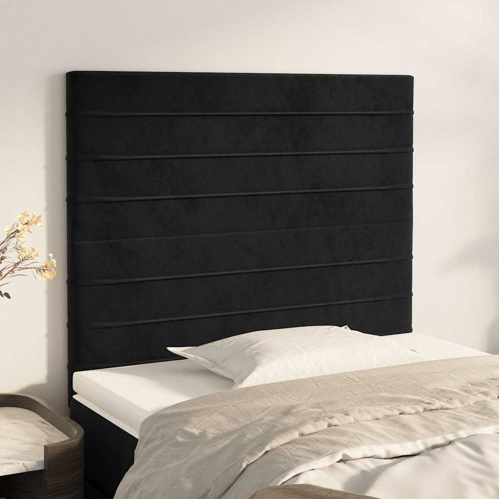 Kopfteil Schwarz 80x5x118/128 cm Samt