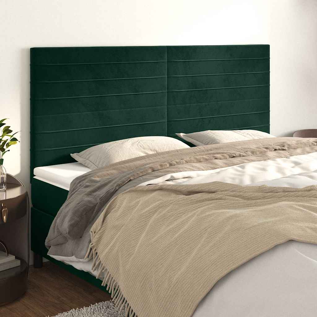 Kopfteil Dunkelgrün 160x5x118/128 cm Samt