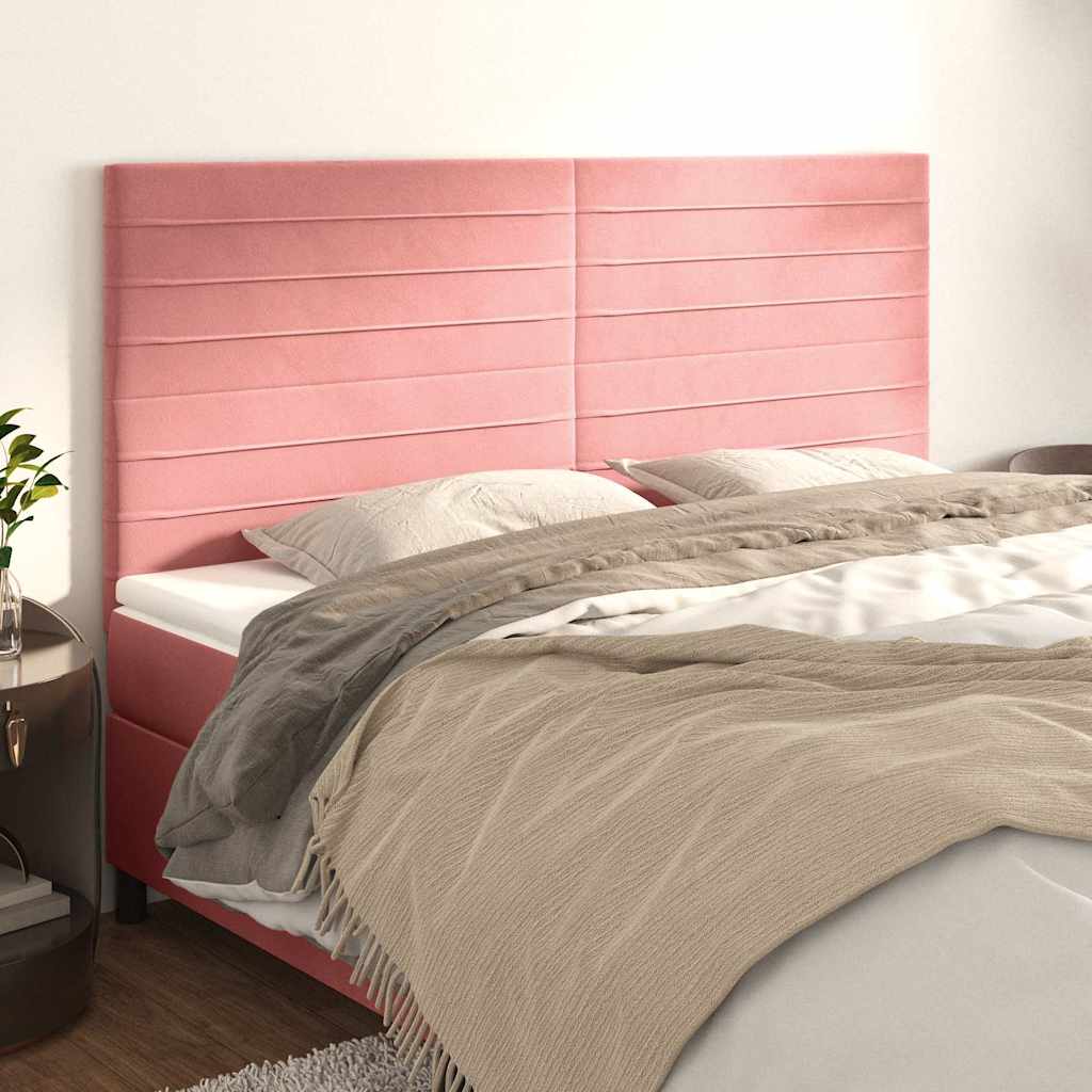 Kopfteil Rosa 180 x 5 x 118/128 cm Samt