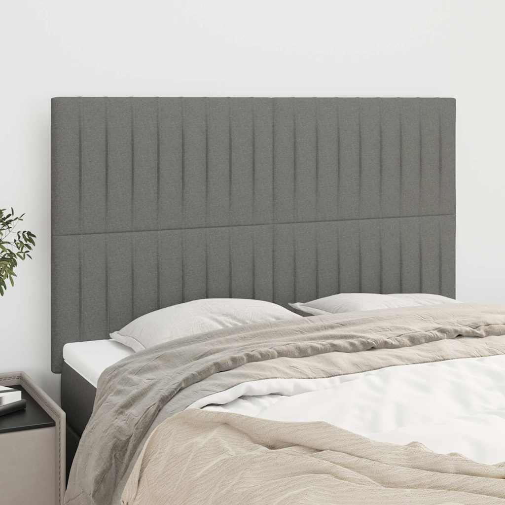 Kopfteil Dunkelgrau 144 x 5 x 118/128 cm Stoff