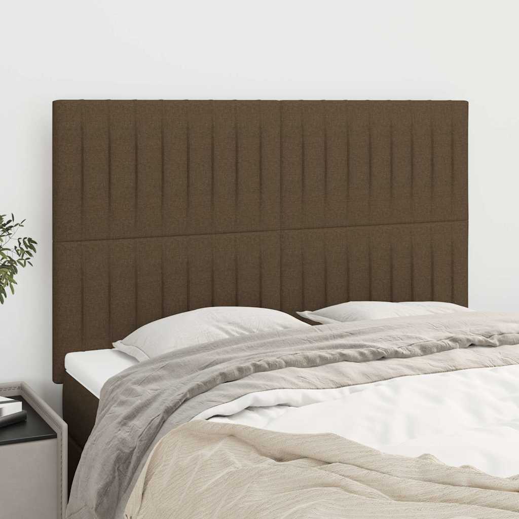 Kopfteil Dunkelbraun 144x5x118/128 cm Stoff
