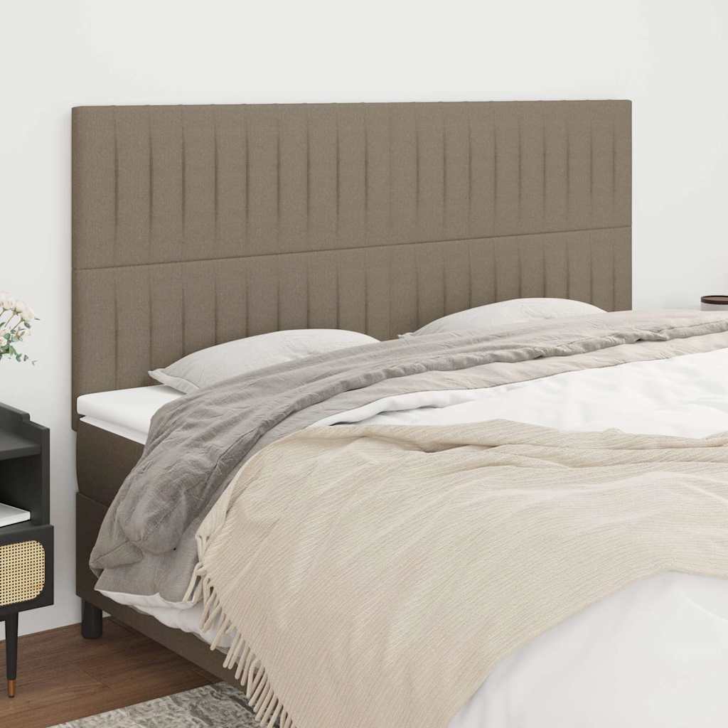 Kopfteil Taupe 200 x 5 x 118/128 cm Stoff
