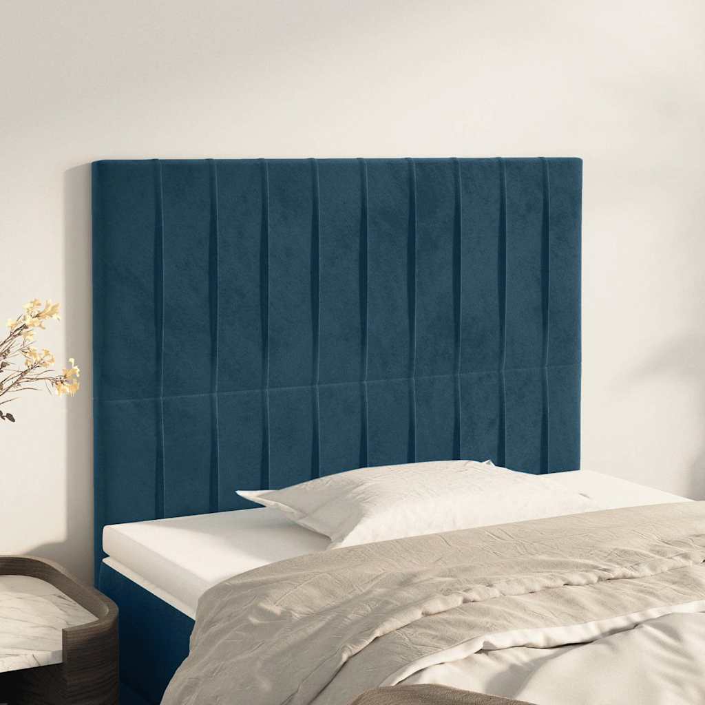 Kopfteil Dunkelblau 80x5x118/128 cm Samt