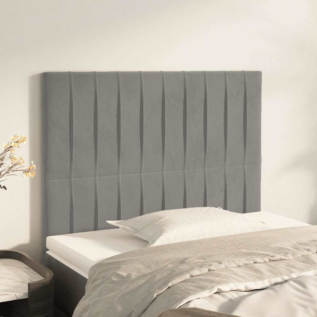 Kopfteil Hellgrau 90x5x118/128 cm Samt
