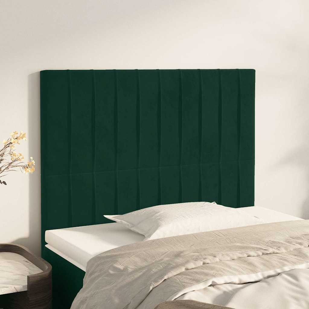 Kopfteil Dunkelgrün 90x5x118/128 cm Samt