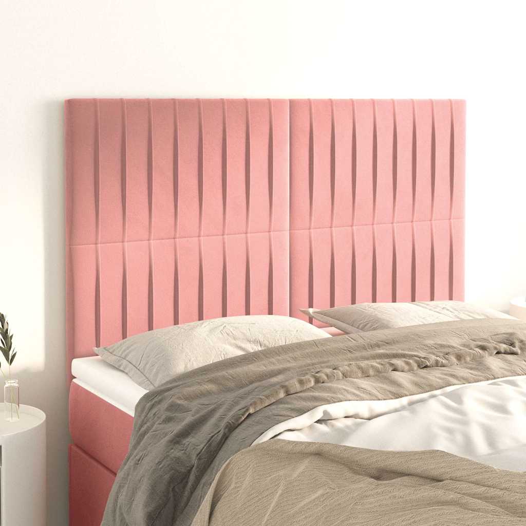 Kopfteil Rosa 144x5x118/128 cm Samt