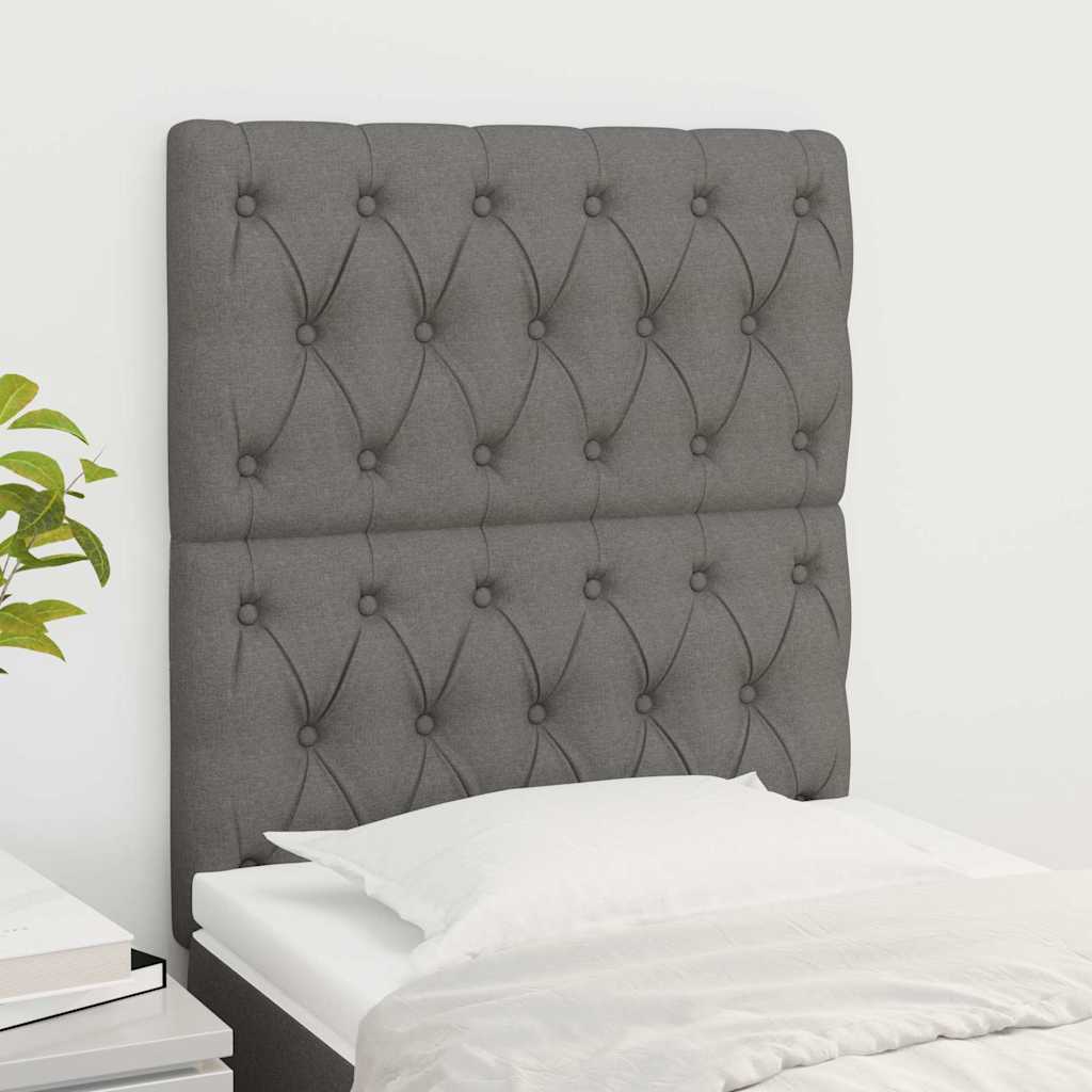 Kopfteil Dunkelgrau 80 x 7 x 118/128 cm Stoff