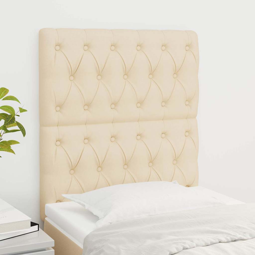 Kopfteil Creme 80x7x118/128 cm Stoff