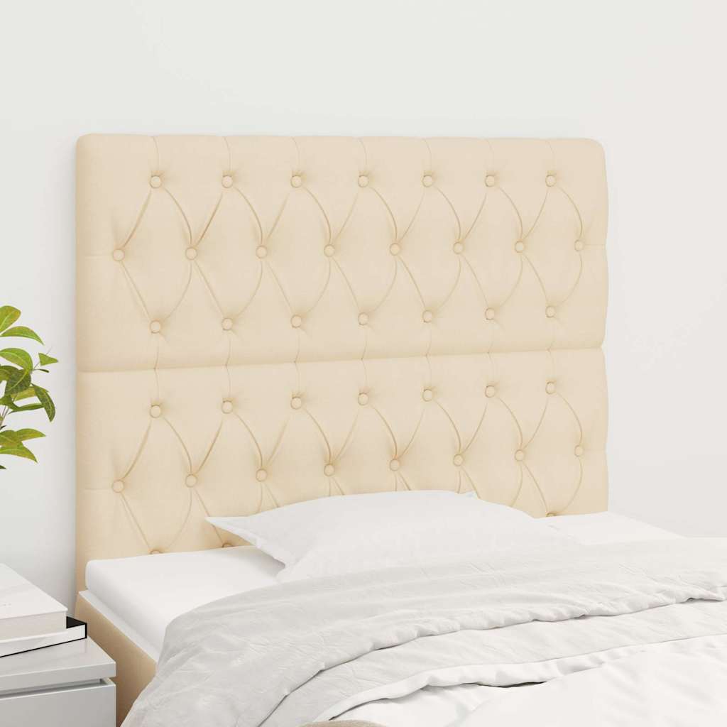 Kopfteil Creme 90x7x118/128 cm Stoff