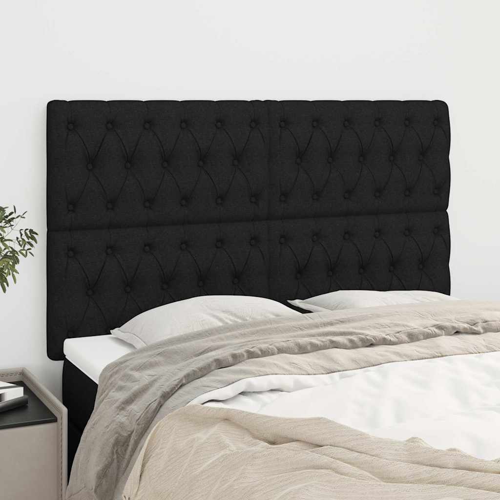 Kopfteil Schwarz 144x7x118/128 cm Stoff