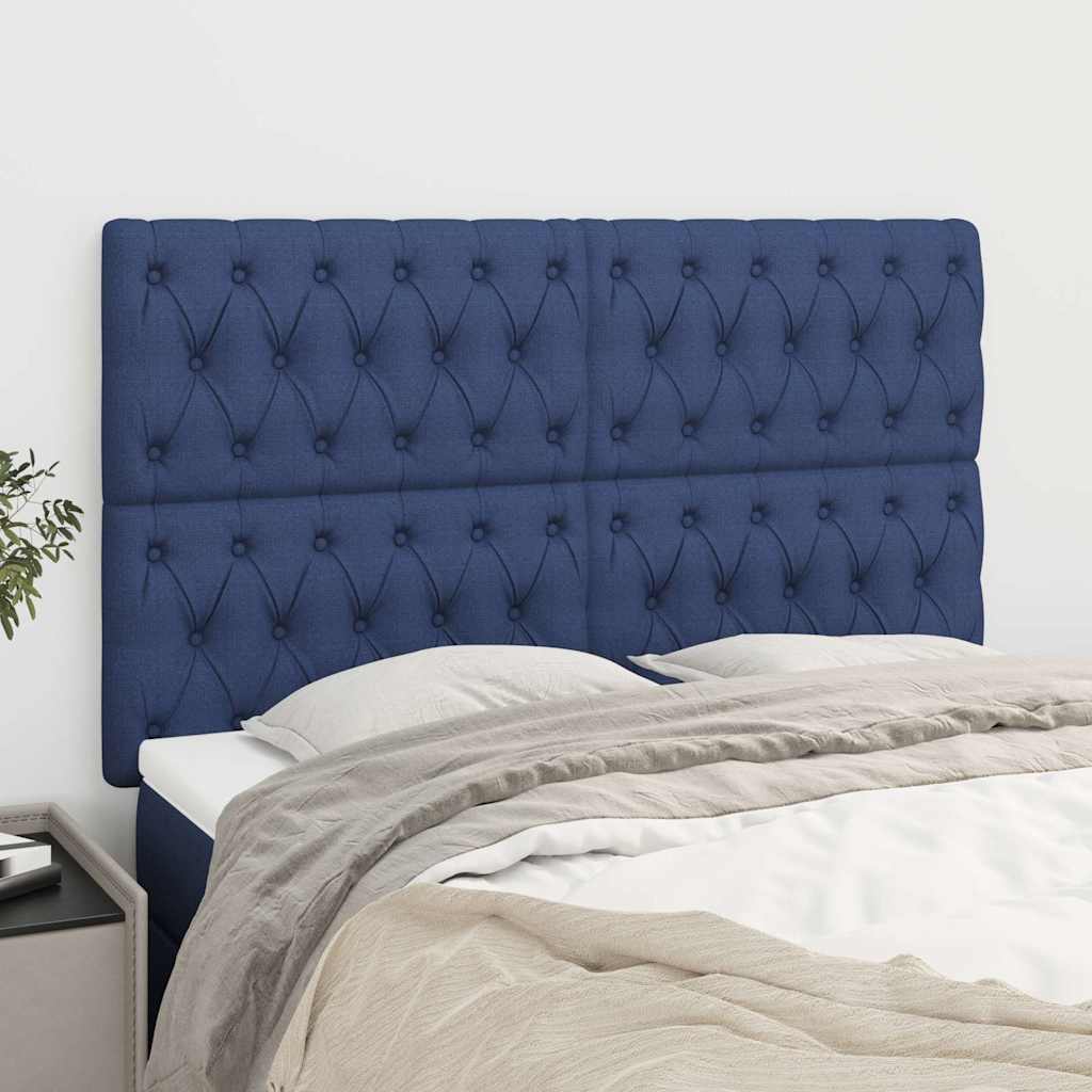 Kopfteil Blau 144x7x118/128 cm Stoff