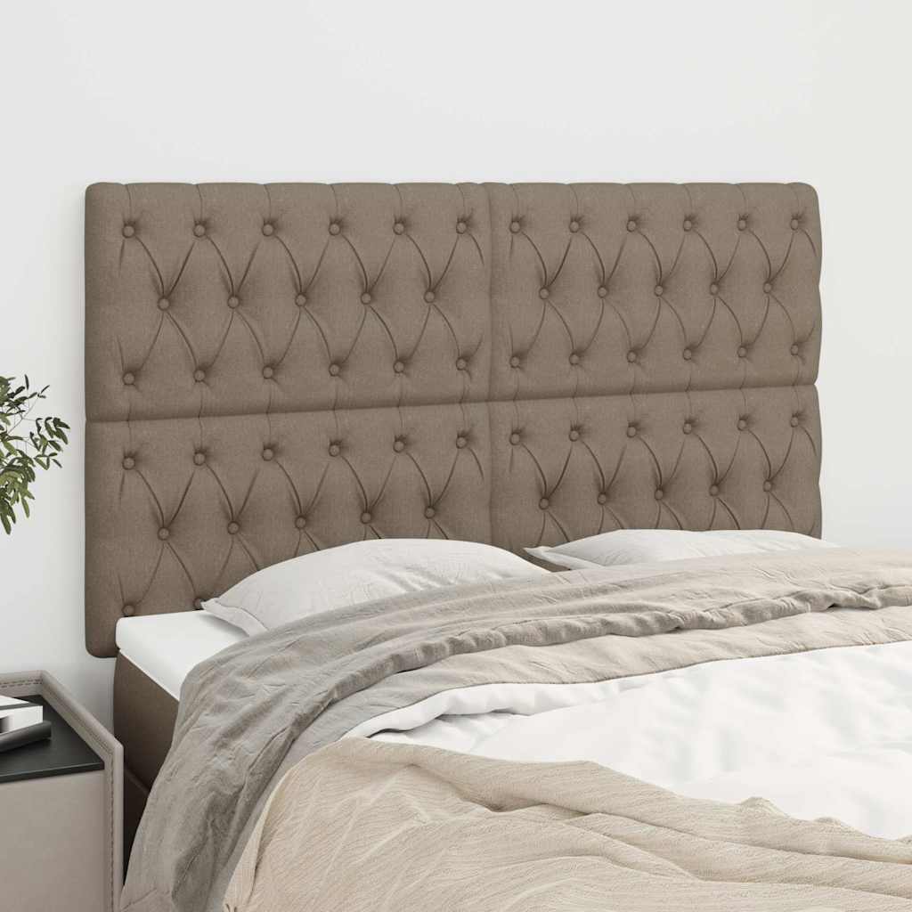 Kopfteil Taupe 160x7x118/128 cm Stoff