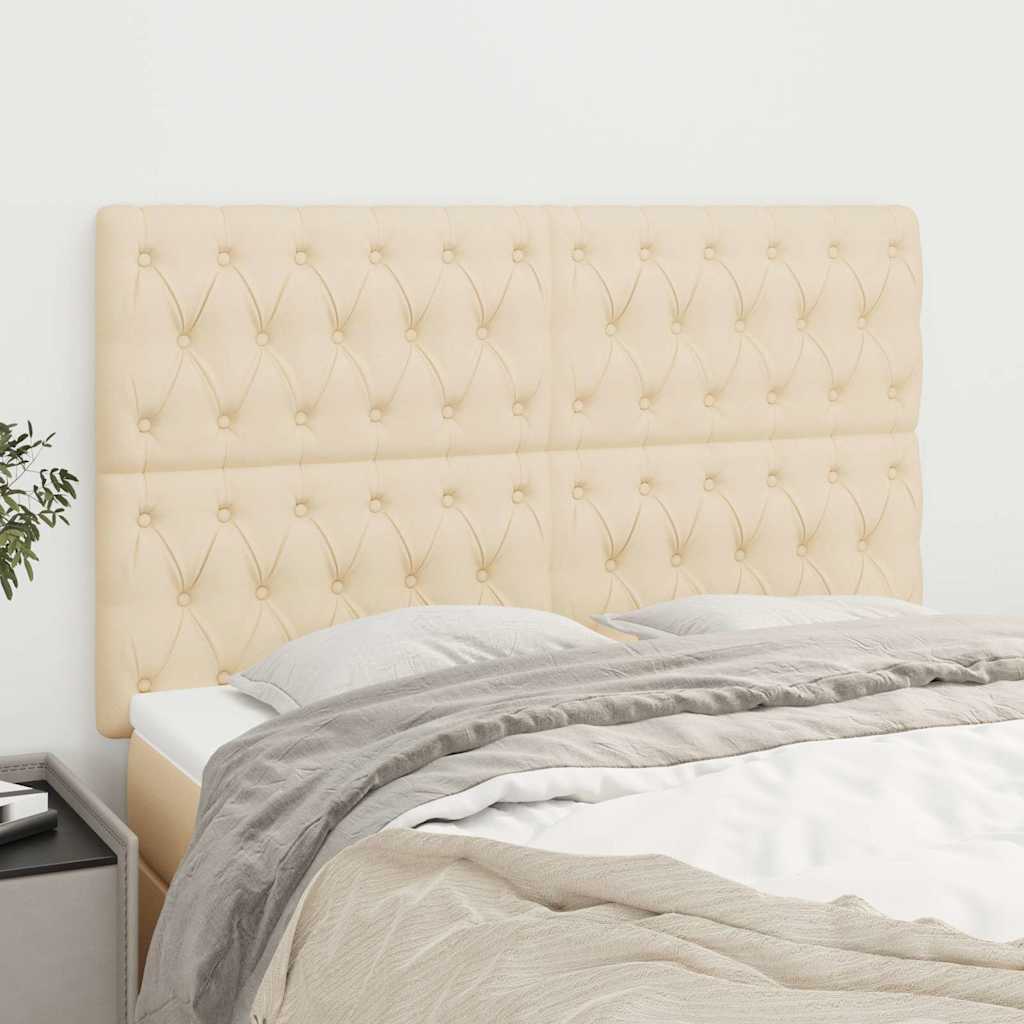 Kopfteil Creme 160x7x118/128 cm Stoff