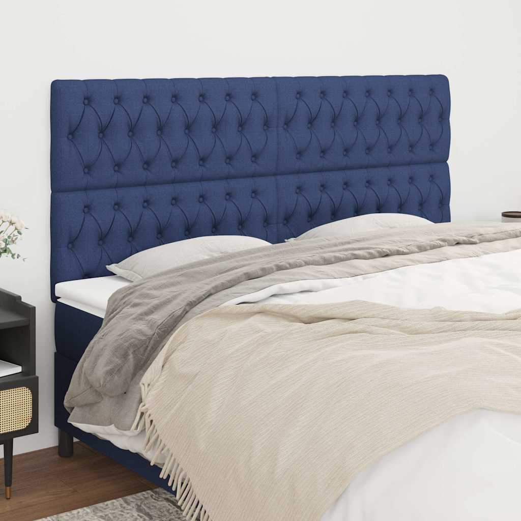 Kopfteil Blau 180x7x118/128 cm Stoff