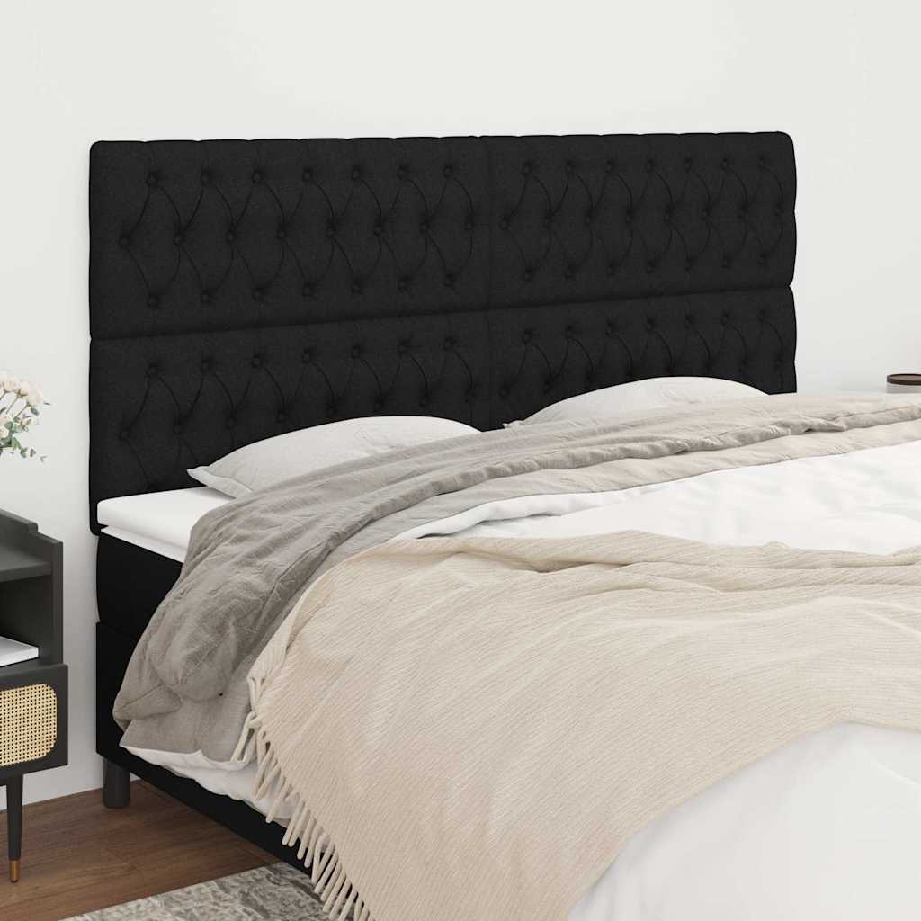 Kopfteil Schwarz 200 x 7 x 118/128 cm Stoff