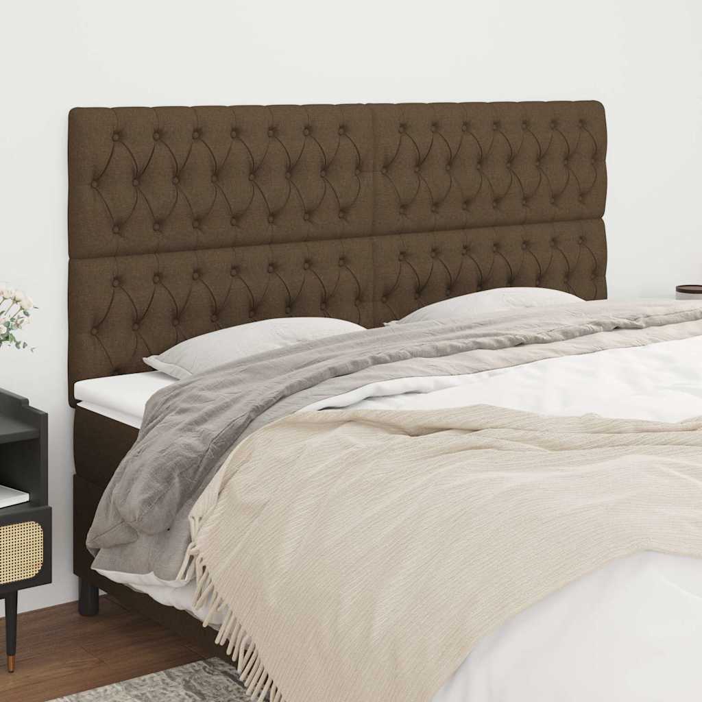 Kopfteil Dunkelbraun 200 x 7 x 118/128 cm Stoff