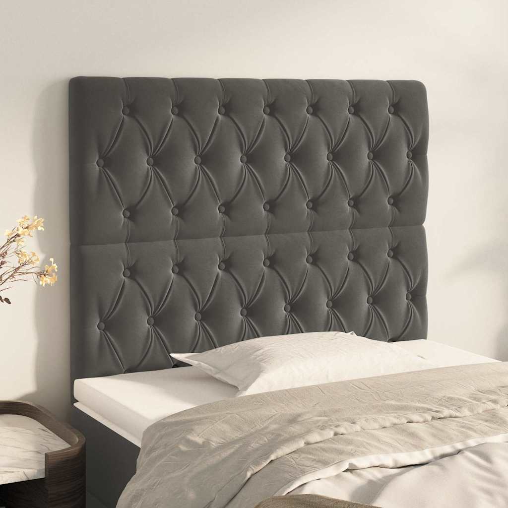 Kopfteil Dunkelgrau 90 x 7 x 118/128 cm Samt