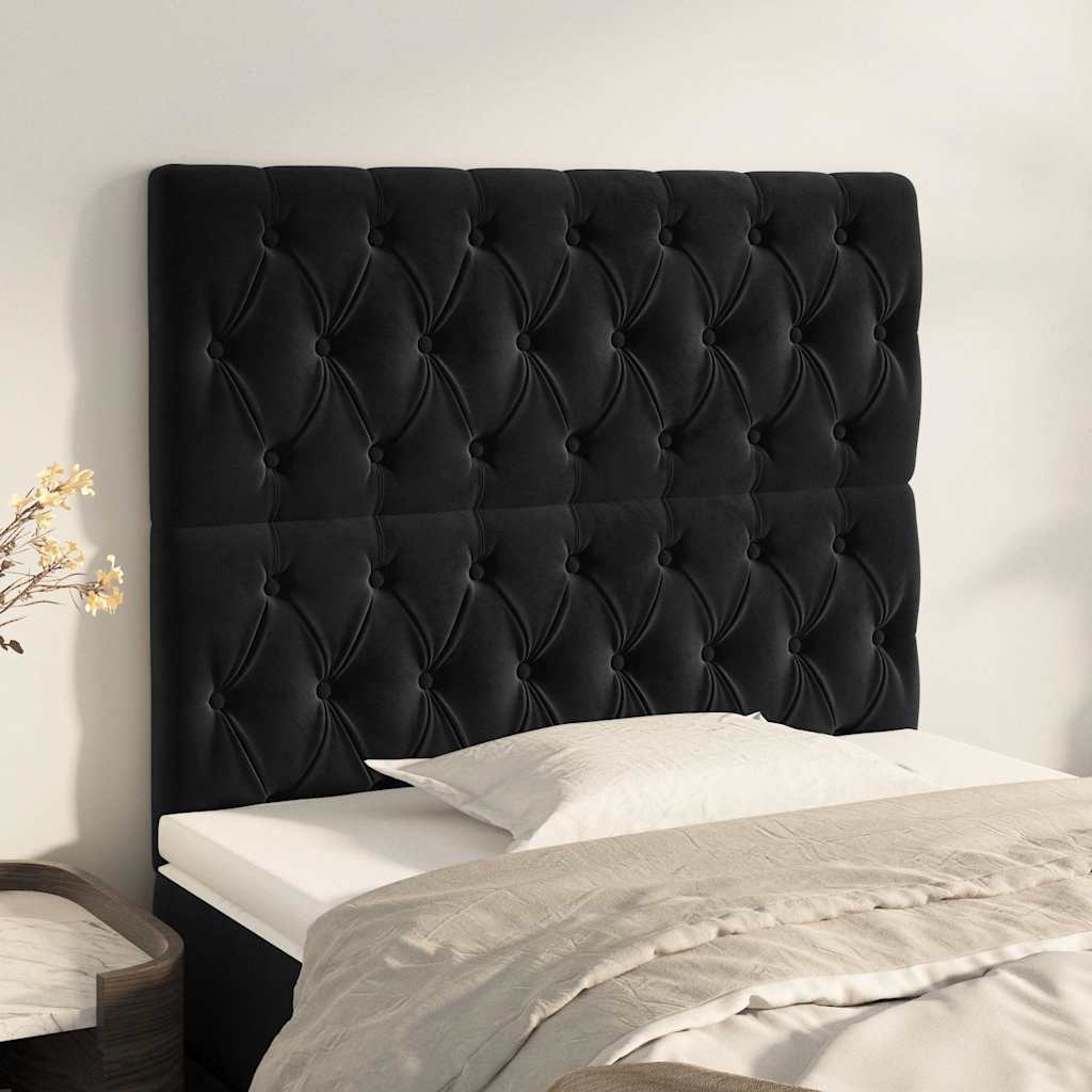 Kopfteil Schwarz 90x7x118/128 cm Samt