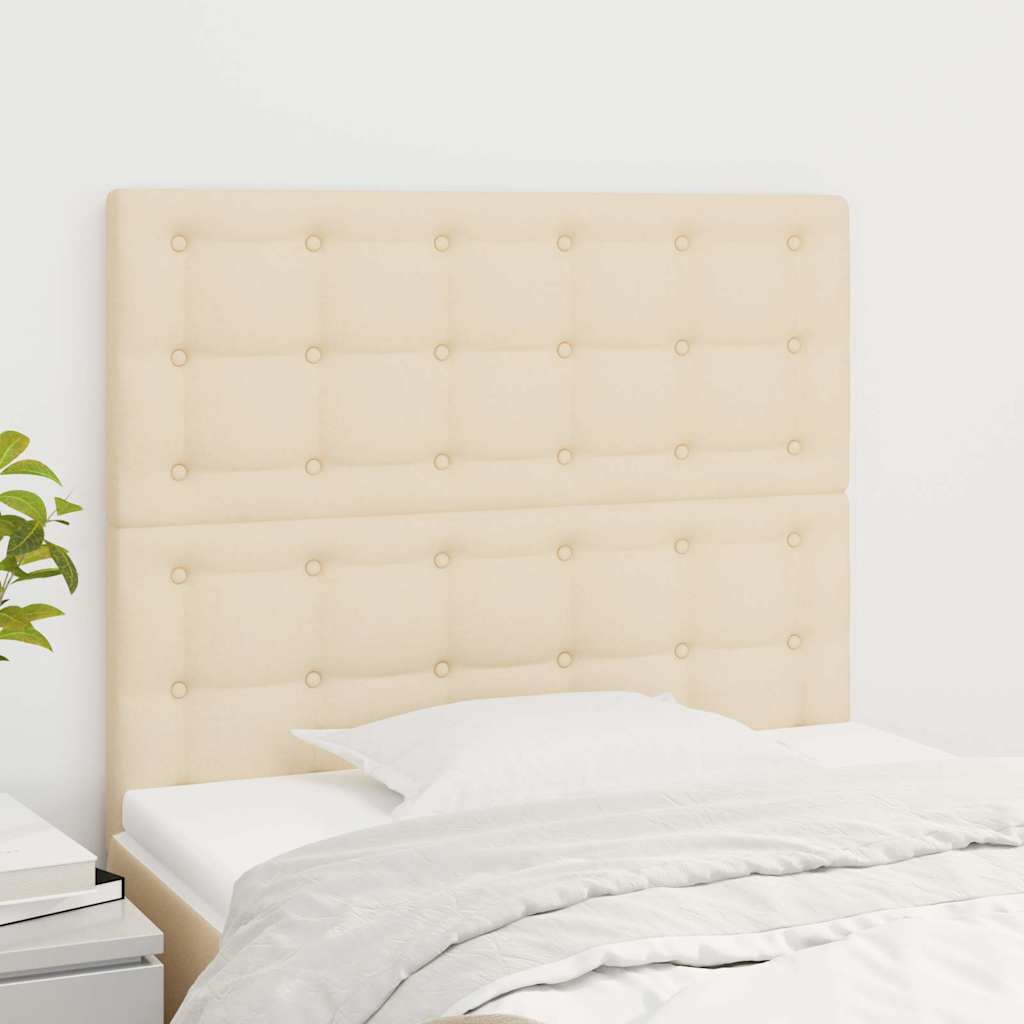 Kopfteil Creme 100x5x118/128 cm Stoff