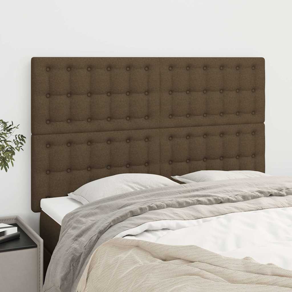 Kopfteil Dunkelbraun 144x5x118/128 cm Stoff