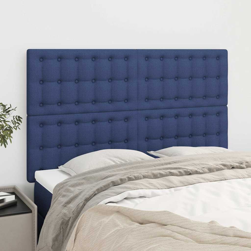 Kopfteil Blau 144x5x118/128 cm Stoff